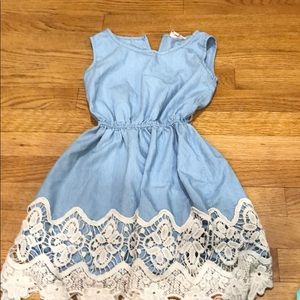 Blue and cream dress